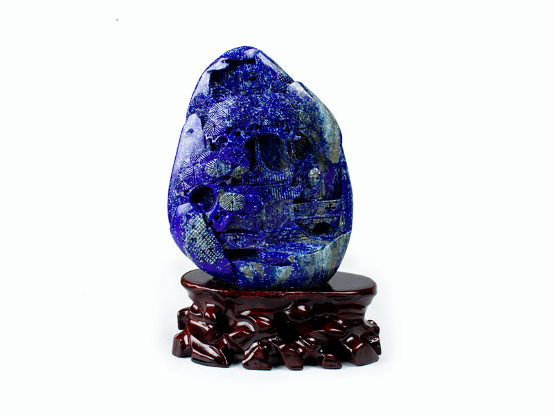 青金石松亭益寿大摆件