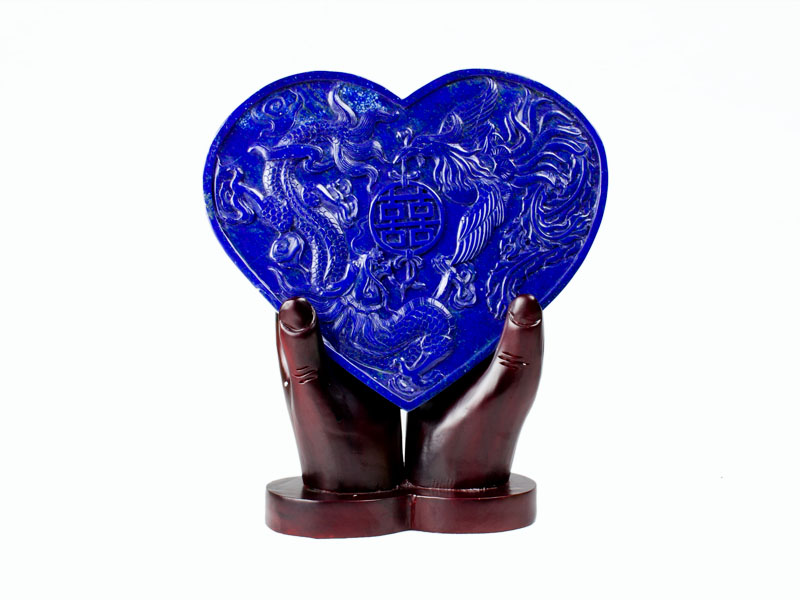 龙凤呈祥青金摆件