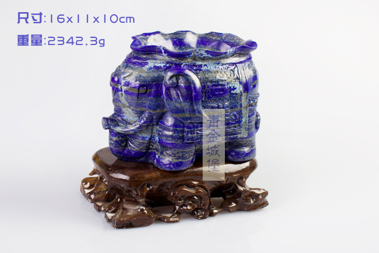 青金石大象香炉大摆件