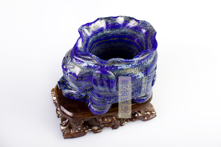 青金石大象香炉大摆件