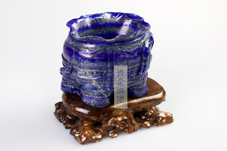 青金石大象香炉大摆件