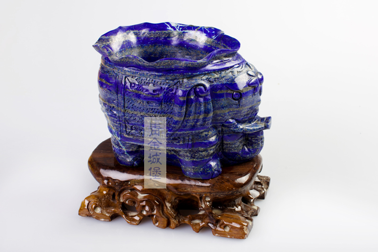 青金石大象香炉大摆件