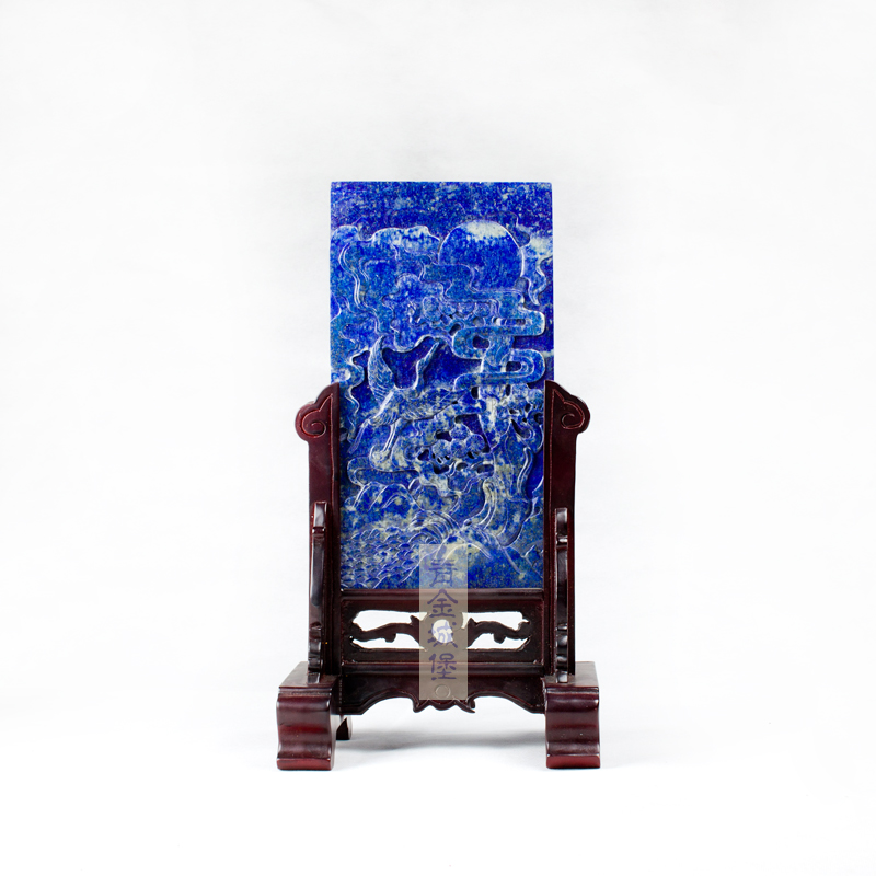 青金石松鹤延年大摆件