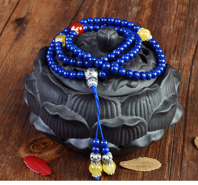 青金石手链女款时尚6mm108佛珠