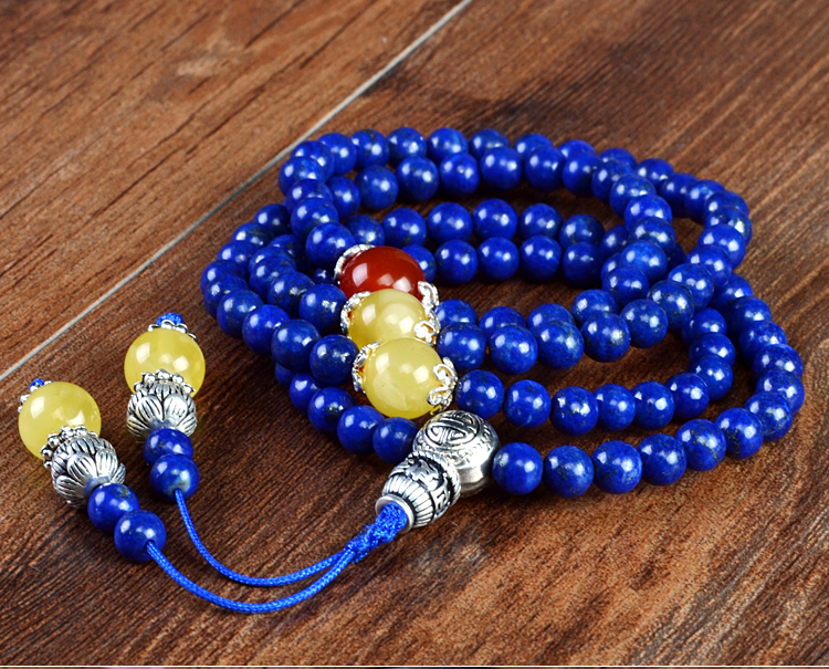 青金石手链108颗佛珠