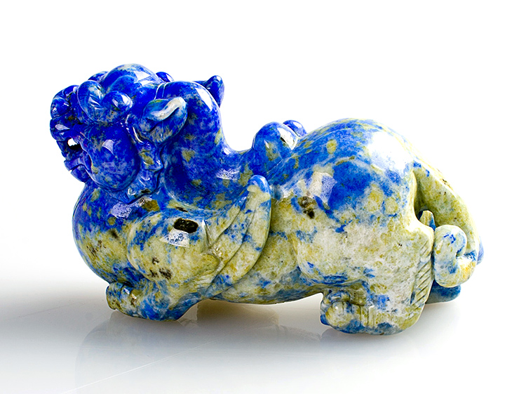 青金石吉兽手把件