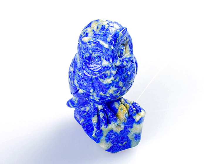 青金石猫头鹰手把件