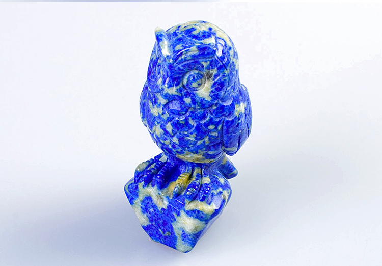 青金石猫头鹰手把件