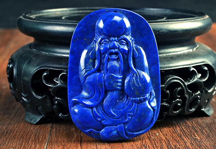 青金石寿星雕刻件