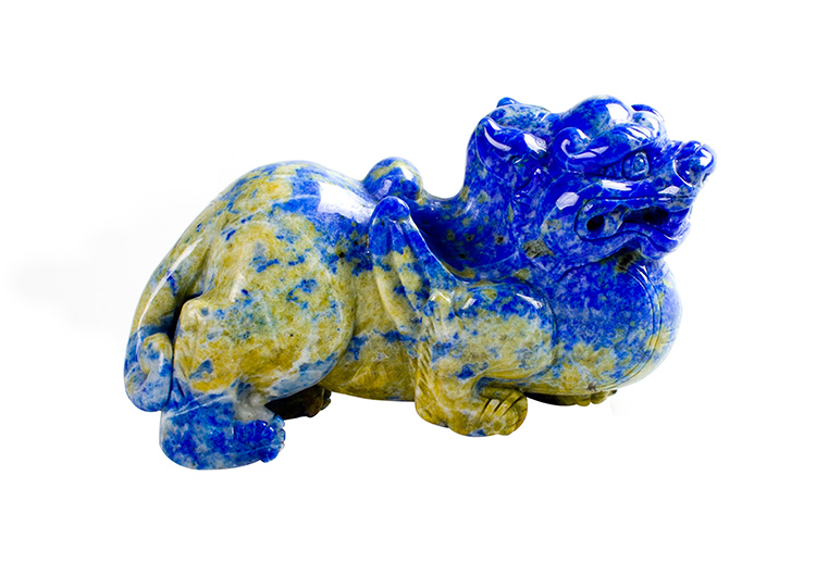 青金石吉兽手把件