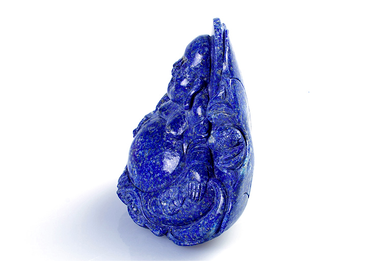 青金石笑脸如来手把件