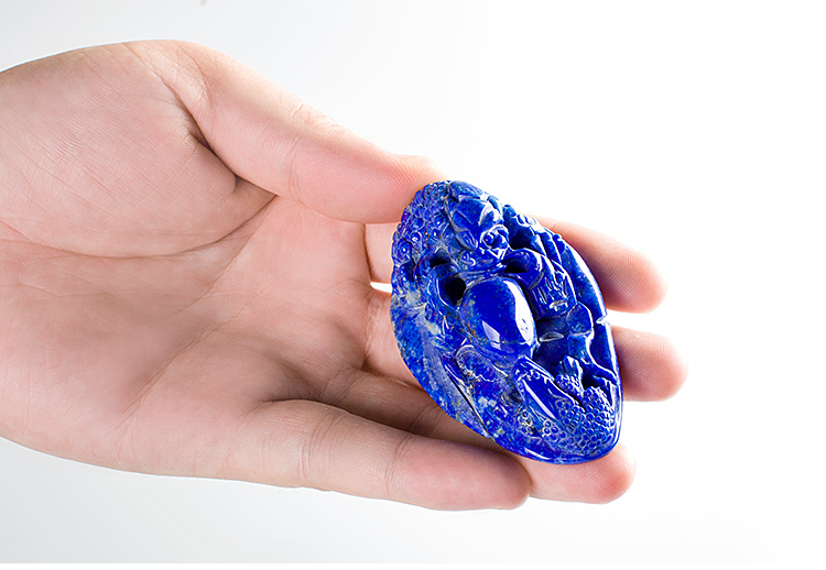 青金石宝珠镇宅手把件