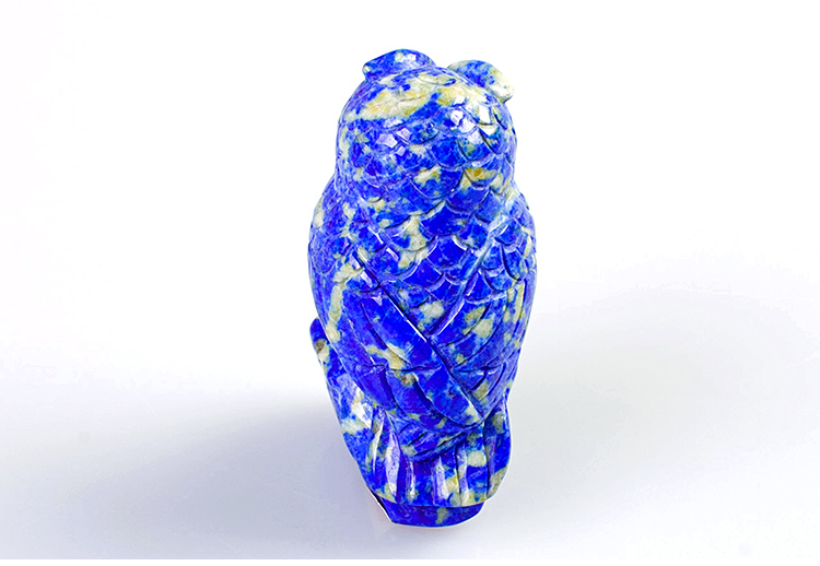 青金石猫头鹰手把件