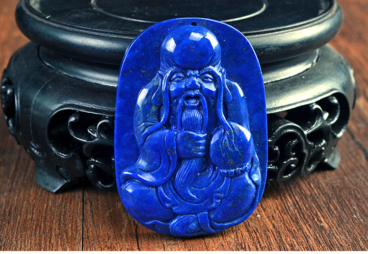 青金石寿星雕刻件