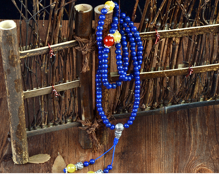 青金石手链108颗佛珠