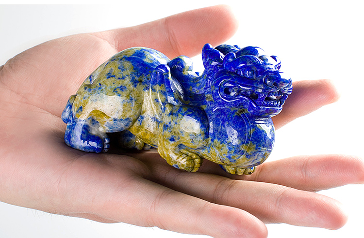 青金石吉兽手把件