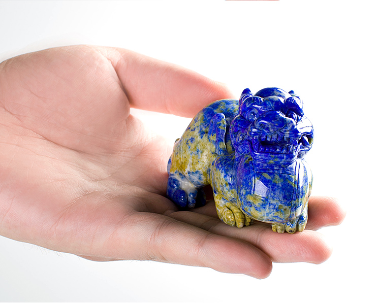 青金石吉兽手把件