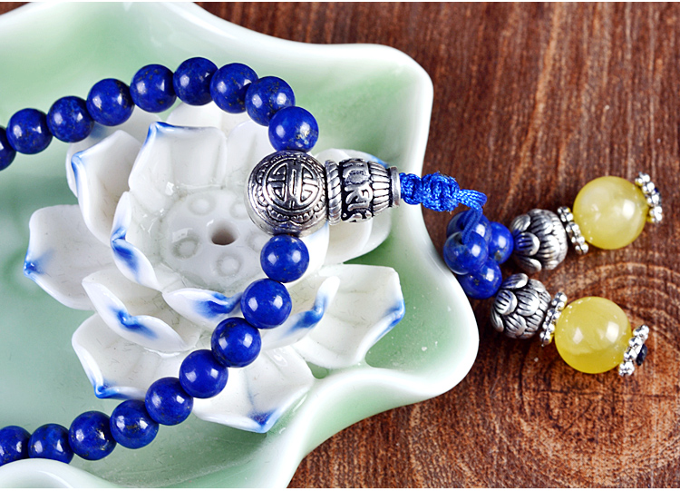 青金石手链108颗佛珠