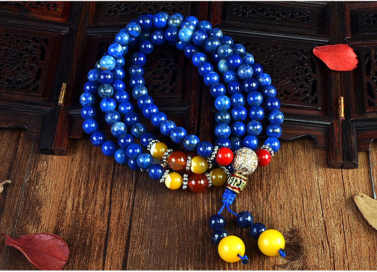 青金石108颗女款手链