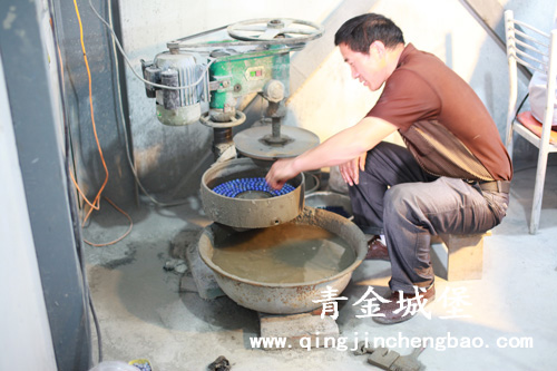 青金石磨圆涡珠